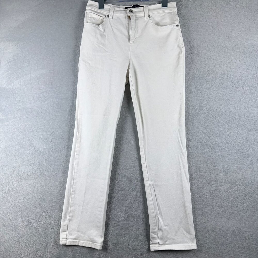 Gloria Vanderbilt Amanda Slim Straight Jeans Mid Rise Women's White Size 4P